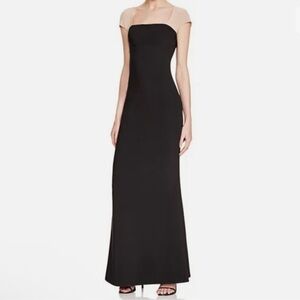 Maria Bianca Nero Cap Sleeve Gown Formal dress Size 4 Black Nude